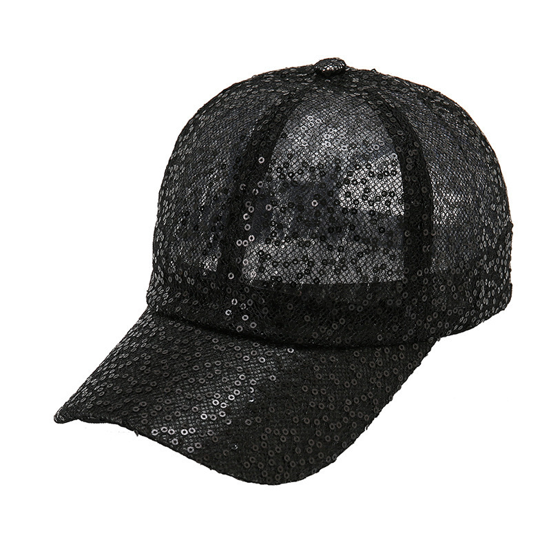 Hollow Breathable Sunshade Net Hat Female Sequined Sun Hat Casual Peaked Cap