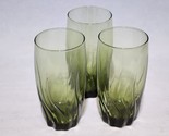 Anchor Hocking CENTRAL PARK IVY GREEN Swirl Highball Iced Tea Glass - Se... - $28.50