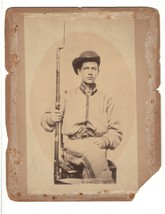 Rare Civil War Soldier In Uniform. Large Cabinet Card Photo. Image: 5.75&quot; x9.25&quot; - £1,729.42 GBP