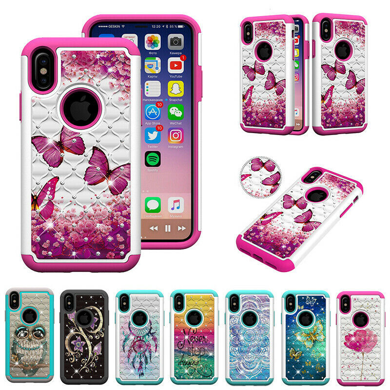 For Apple iPhone XR XS Max Case Shockproof Patterned Silicone PC 2in1 Back Cover
