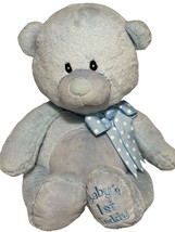 Cuddle Barn Babys 1st Singin Teddy Bear Blue Plush Stuffed Toy Soft And Squishy - £19.71 GBP