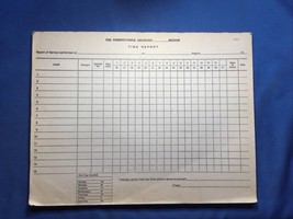 The Pennsylvania Railroad Daily Time Report Blank Forms - FULL PAD 8.5” ... - $374.92 MXN