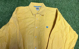 CINCH L/S Casual Western Shirt Size LARGE Color Yellow &amp; Blue 100% Cotton - £17.13 GBP