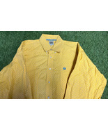 CINCH L/S Casual Western Shirt Size LARGE Color Yellow &amp; Blue 100% Cotton - £17.02 GBP