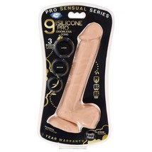 Pro Sensual Premium Silicone Dong Beige 9&quot; with 3 C-Rings Realistic Dild... - £35.20 GBP