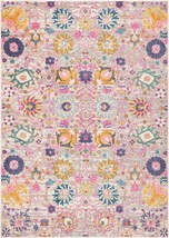 HomeRoots 385242 7 x 10 ft. Gray &amp; Pink Distressed Area Rug - £189.60 GBP