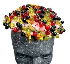 Very Nice Vintage Ladies Topper Hat Adorned With Currants Berries - $49.49