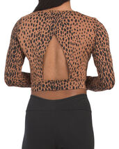 Good American All In Cheetah Print Open Back Crop Top Sz 2 M Medium NWT - €34,34 EUR