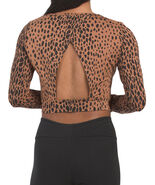 Good American All In Cheetah Print Open Back Crop Top Sz 2 M Medium NWT - €34,34 EUR