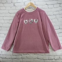 Vintage Bonnie Evans Sweatshirt Sz L Pink Hearts Roses Grannycore Pullover - £19.07 GBP