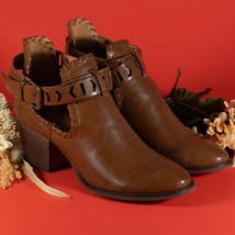 ARider Girl Womens Ankle Boots Booties Color Brown Mid High Slip On Size 7 - $558.53 MXN