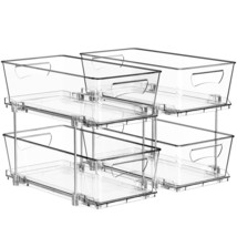 2 Tier Basket Drawer Cabinet Pull-Out Organizer, 2 Pack, Clear - £47.90 GBP