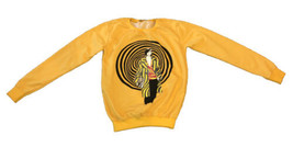 Vivao Mega-X Club 2 Yellow Sweatshirt W/ Stylish Woman &amp; Swirl (Wears Medium) - £5.44 GBP