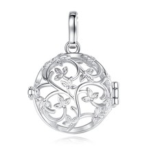 18mm Urn Cremation Flower Cage Locket Ash Pendant Holder Keepsake Capsule Hollow - £17.60 GBP