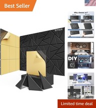 DIY Decorative Acoustic Panels - 18-Pack Black Soundproof Foam, 12&quot; Size - $98.99