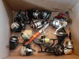 14 Vintage Spinning/Fishing Reels, Shakespeare, Diawa, Blue Falls, Sunny, Zebco - £98.32 GBP
