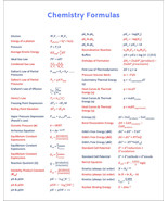 Chemistry Formulas Chart 8 x 10 - £4.78 GBP
