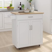 Kitchen Island With Storage, 32&quot; Kitchen Island Cart With Drawer And, White - $195.99