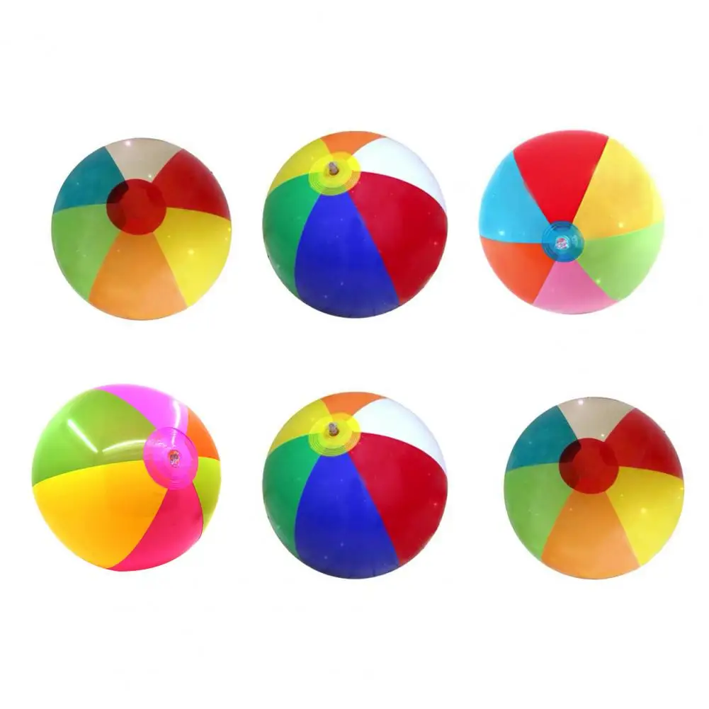 6Pcs Ball Toy Plastic Boys Girls Rainbow Color Beach Bouncing Ball - £12.53 GBP