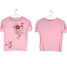 Elisabeth Liz Claiborne Top Shirt Pink Fuchsia Floral 1 1X New - $29.00
