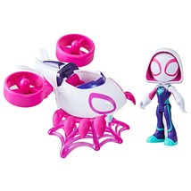 Spidey and His Amazing Friends Marvel Ghost-Spider Copter Set, 4-Inch Scale Acti - £19.73 GBP