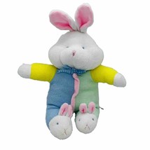 Soft Dreams Terry Cloth Bunny Pastel Plush Rattle Slippers Stuffed Toy Lovey 13&quot; - £65.66 GBP