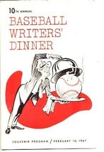 BASEBALL WRITERS DINNER PROGRAM-1967-L@@K! VG - $20.37