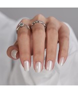 BTArtbox Press On Nails Short White Soft Gel Press On Nails Square Chrom... - $575.90 MXN