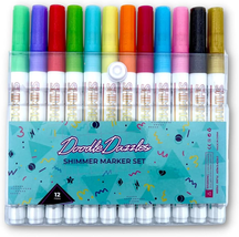 Shimmer Markers Set, Double Line Outliner Marker, Metallic Pens, Gifts f... - $35.77