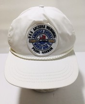 USS Arizona Memorial Pearl Harbor Adjustable Hat White NEW USA Embroidered Vtg. - £35.60 GBP