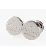Gucci Sterling Silver Trademark Disk Earrings w/ Butterfly Backs &quot;Made i... - £233.54 GBP
