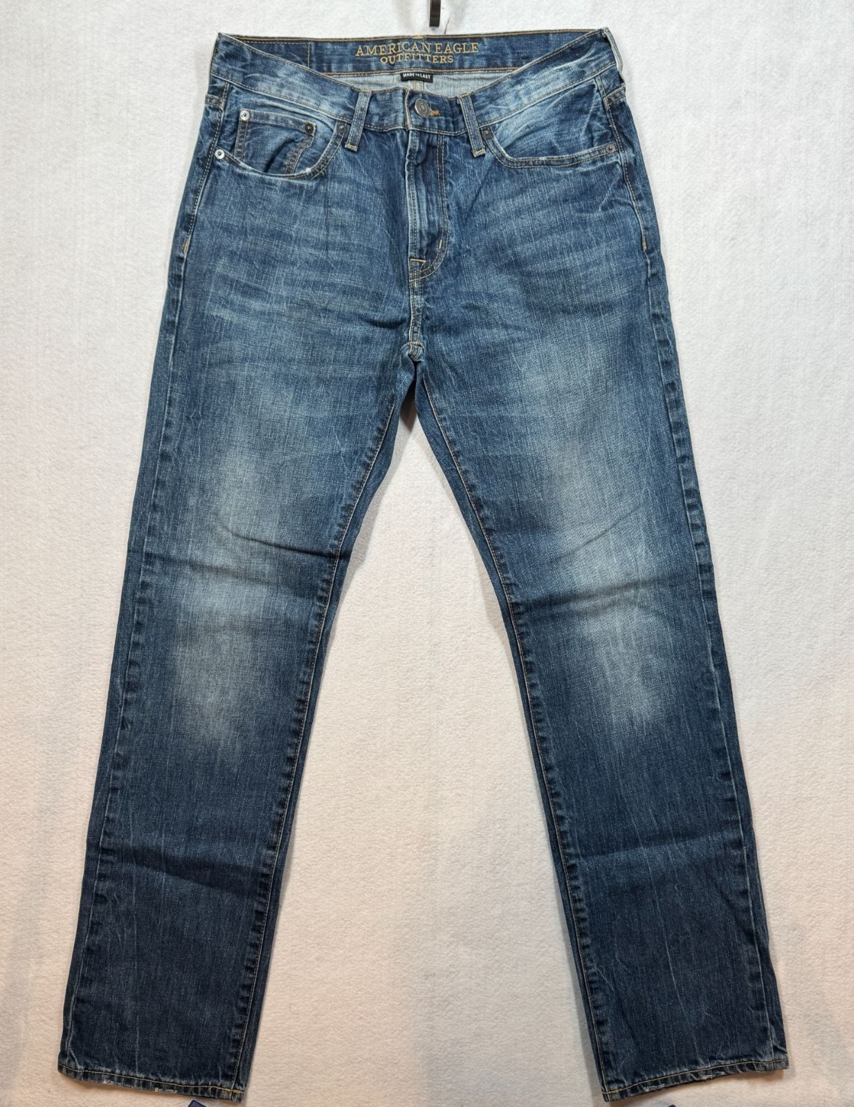 American Eagle Outfitters Slim Straight Jeans Lot of 2 Medium Wash Mens 32 x 34 Item image 2