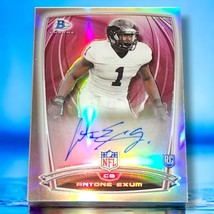 Antone Exum Jr 2014 Bowman Chrome Refractor Rc On Card Auto Virginia Tech Hokies - $3.20