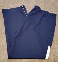 Reebok Athletic Pants Drawstring Zippered Bottom  Blue And White XXL - $7.69