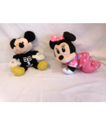 Disney Halloween Skeleton Mickey Mouse Plush Sing + Minnie Musical Touch... - $19.80