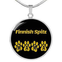 Finnish Spitz Mama Circle Necklace Engraved 18k Gold 18-22&quot; Dog Owner Lover Jewe - $69.25