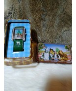 WIZARD OF OZ WATCH-FAUX DIAMOND ACCENT-GREEN LEATHER BAND... - $25.00