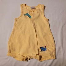 Carters John Lennon Yellow Peek a Boo Giraffe Elephant Bird Shortalls Romper 6-9 - £18.59 GBP