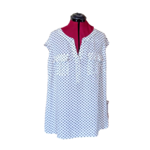 INC International Concepts Blouse Black White Women Pleated Polka Dots S... - £12.17 GBP