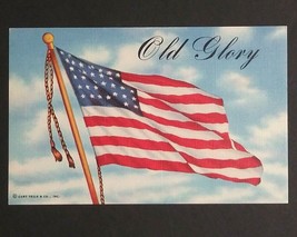 Old Glory Flag Patriotic Curt Teich 1941 Linen Unposted Unused Postcard  - $4.99