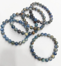 Premium Quality Blue Kyanite Bracelet AAA Quality Jewelry Gift 8-8.5MM Beads - £66.34 GBP