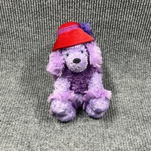 Mary Meyer Sweet Rascals Red Hat Lady 10&quot; Plush Beanie Bottom Purple Poodle Toy - £15.50 GBP