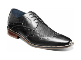 Stacy Adams Joss Wingtip Oxford Dress Shoes Modern Black 25539-001 - £83.92 GBP