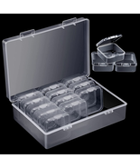 Blulu 12 Pieces Plastic Clear Storage Box Organizer with Snap-Tight Clos... - £10.31 GBP