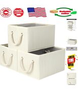 Versatile 3-Pack Storage Baskets with Rope Handles - Modern Storage Solu... - $922.97 MXN