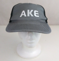 AKE Gray &amp; Black Mesh Back Unisex Embroidered Snapback Baseball Cap - £11.40 GBP