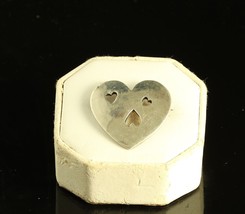 Vintage Sterling Silver Signed Joniye Hand Wrought Heart shaped Brooch Pin - £37.16 GBP