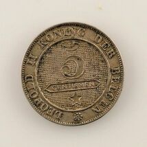 1900 Belgium 5 Centime Dutch Inscription (XF) Extra Fine Condition - $60.72