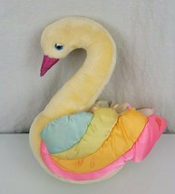 Vintage 1985 Commonwealth My Beautiful Swan 14&quot; Rainbow Plush Toy White ... - £46.71 GBP