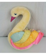 Vintage 1985 Commonwealth My Beautiful Swan 14&quot; Rainbow Plush Toy White ... - £46.73 GBP